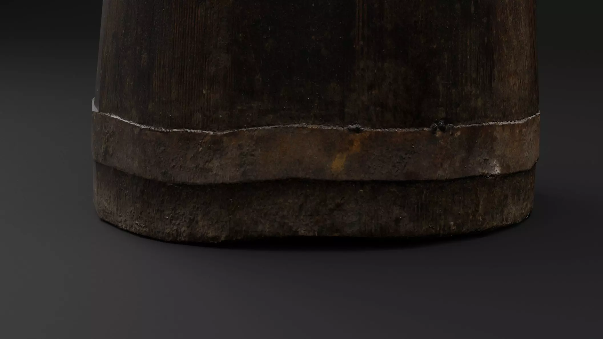 Wooden Bucket Low-poly 3D model_1