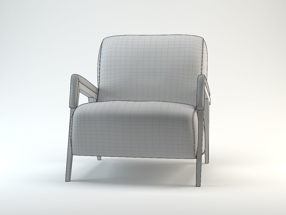Upholstered Armchair Model 3D model_7