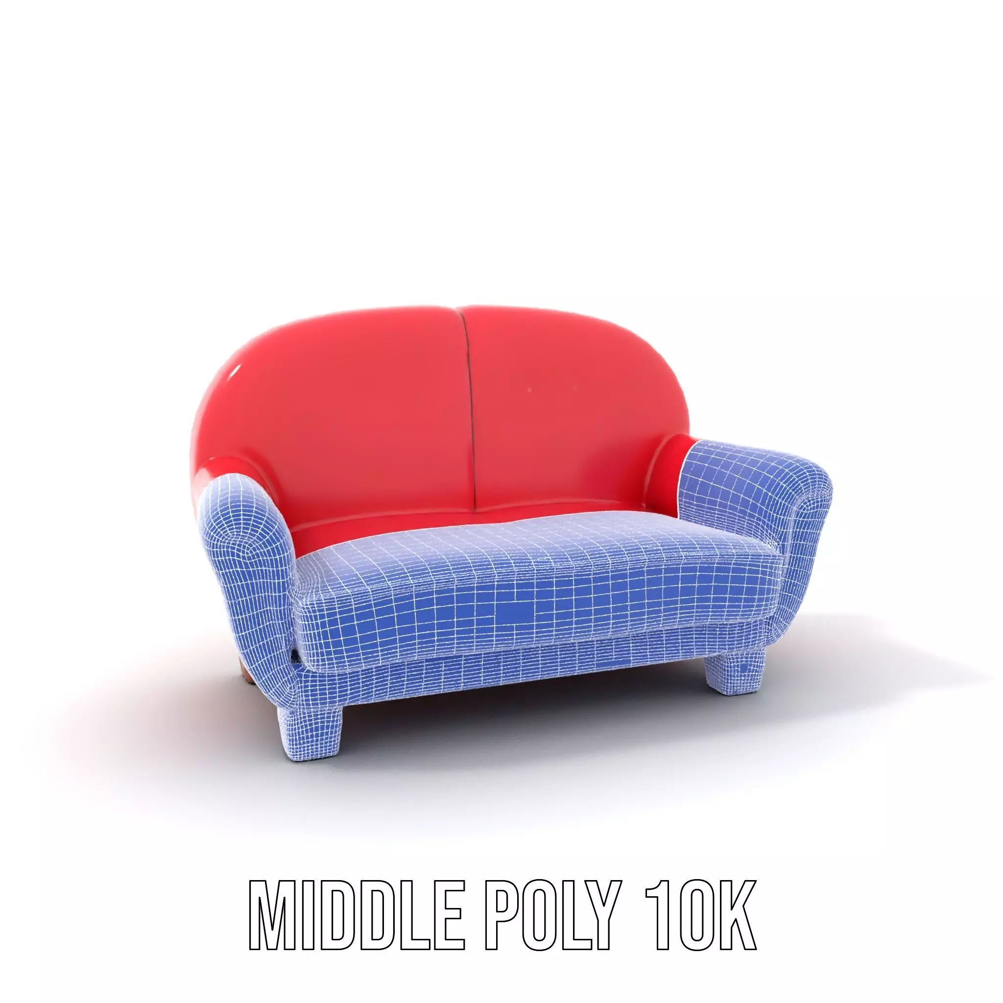 Red Velvet Sofa model pack Low-poly 3D model_19