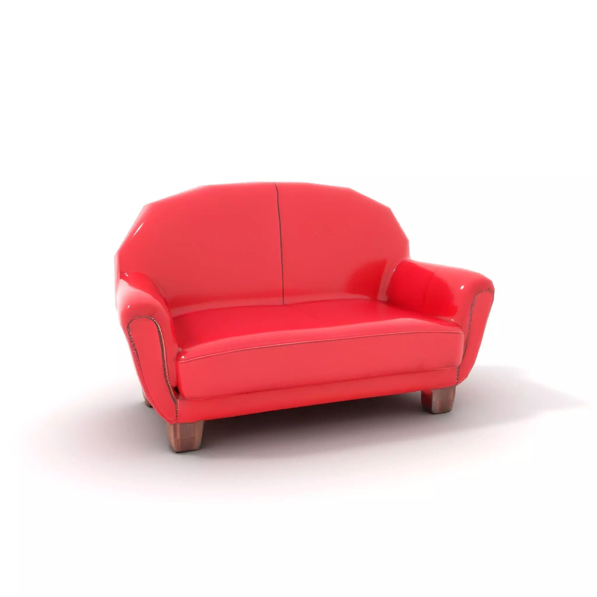Red Velvet Sofa model pack Low-poly 3D model_8