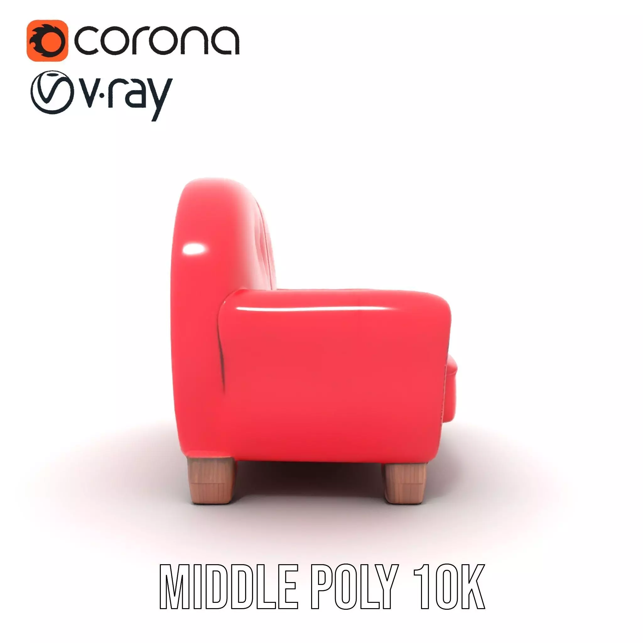 Red Velvet Sofa model pack Low-poly 3D model_25