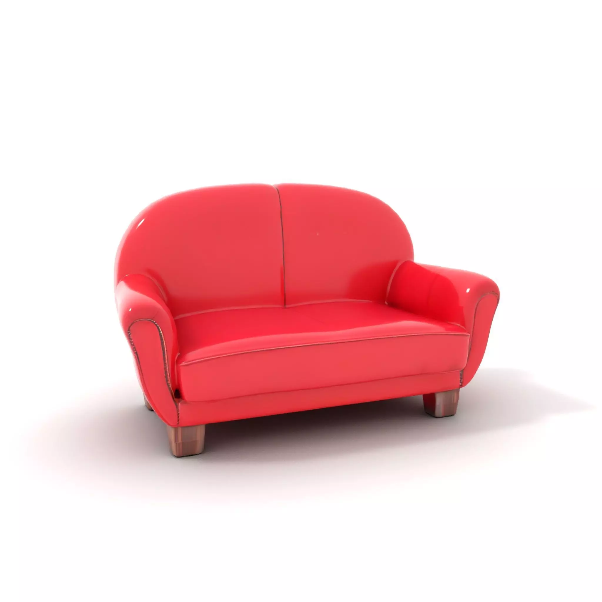 Red Velvet Sofa model pack Low-poly 3D model_7