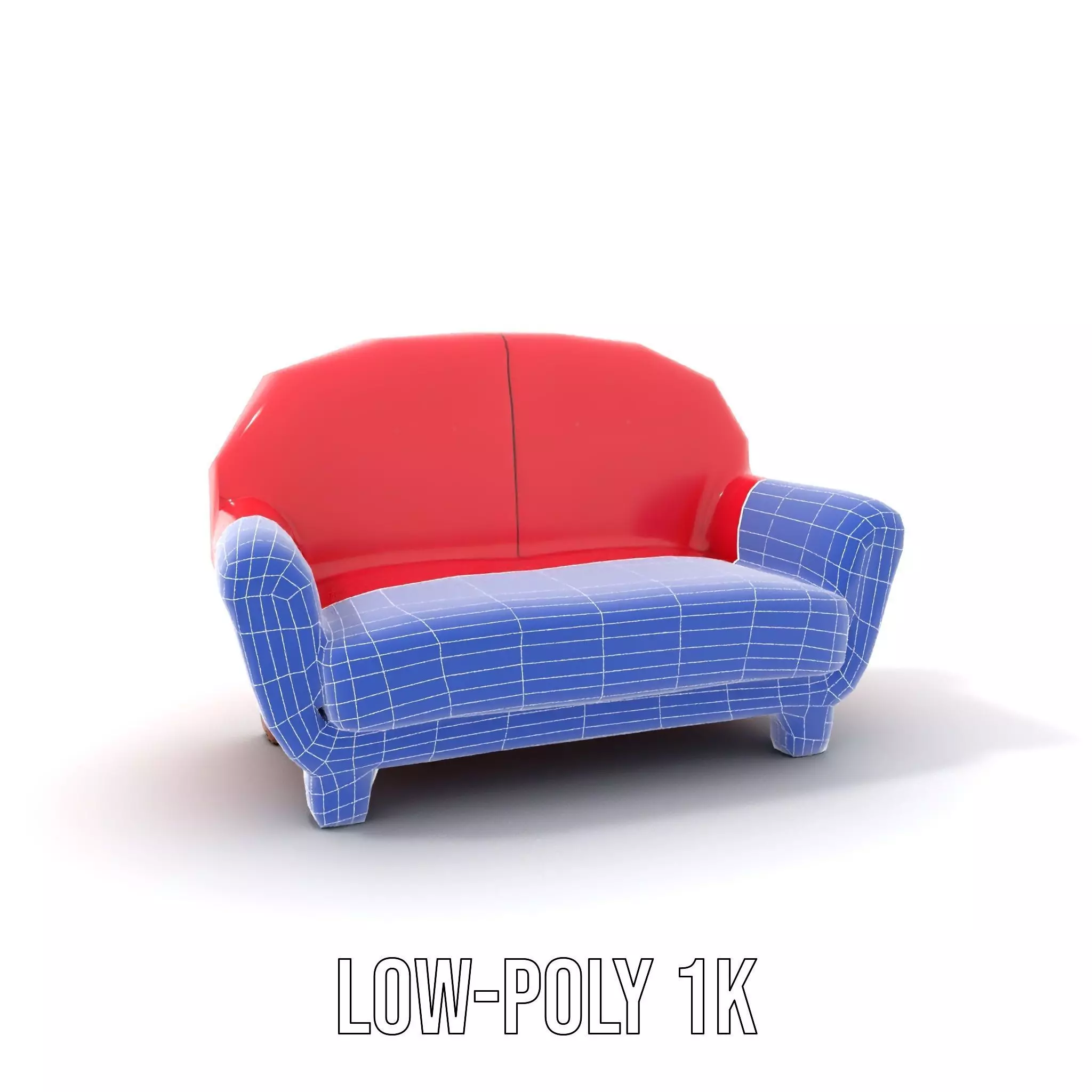 Red Velvet Sofa model pack Low-poly 3D model_17