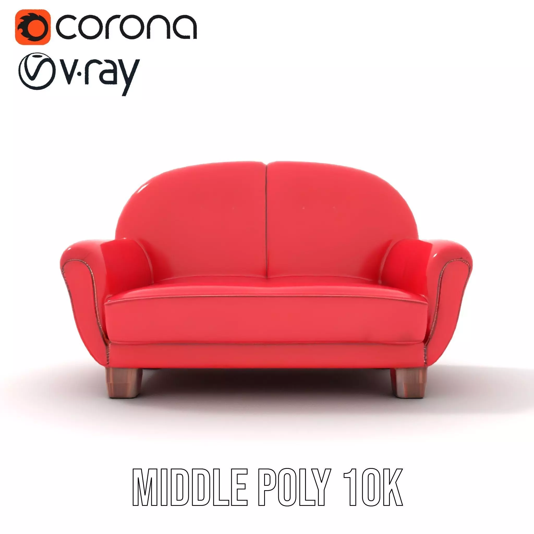 Red Velvet Sofa model pack Low-poly 3D model_12