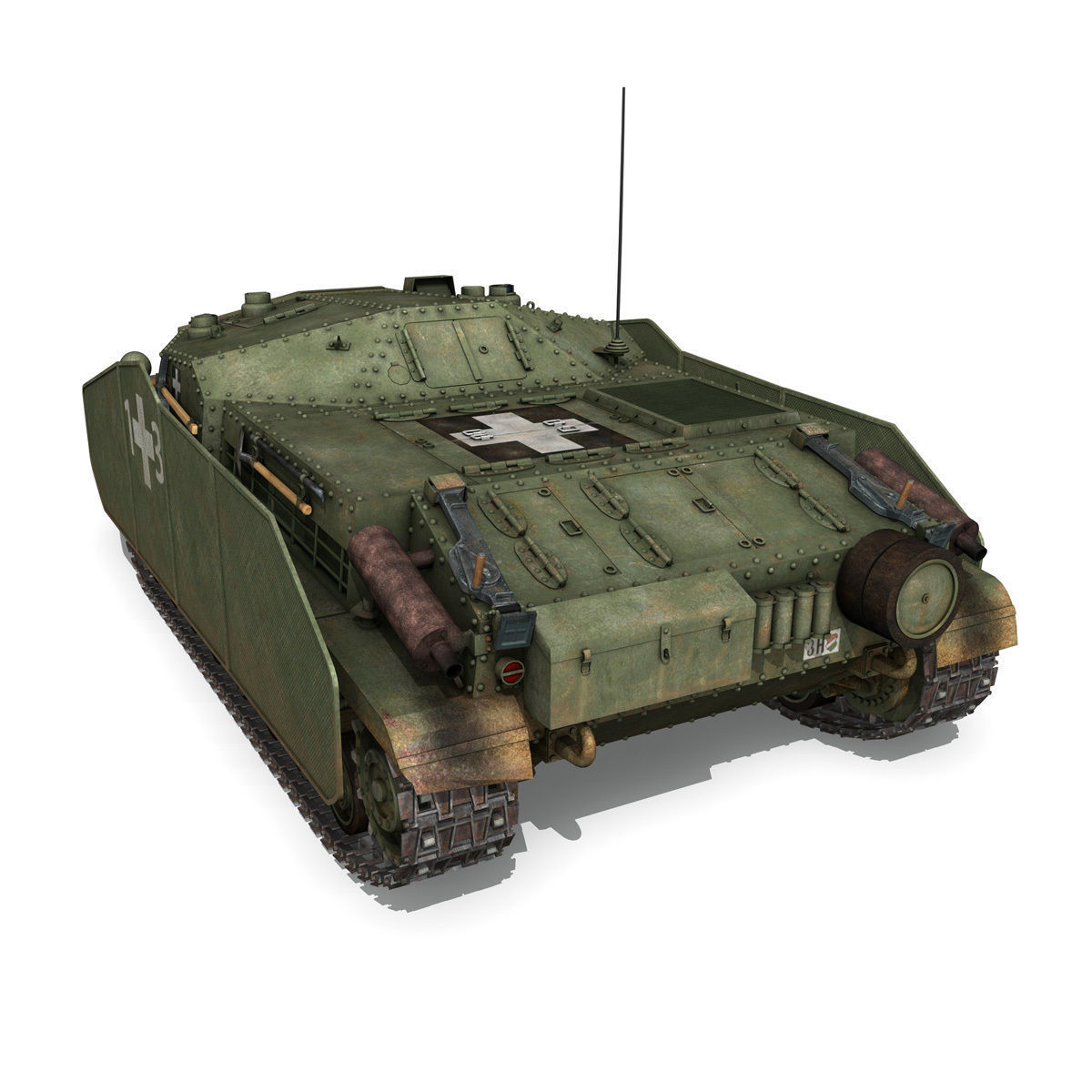 43M Zrinyi II - Hungarian Assault Gun - 1rd Battery 13 3D model_3