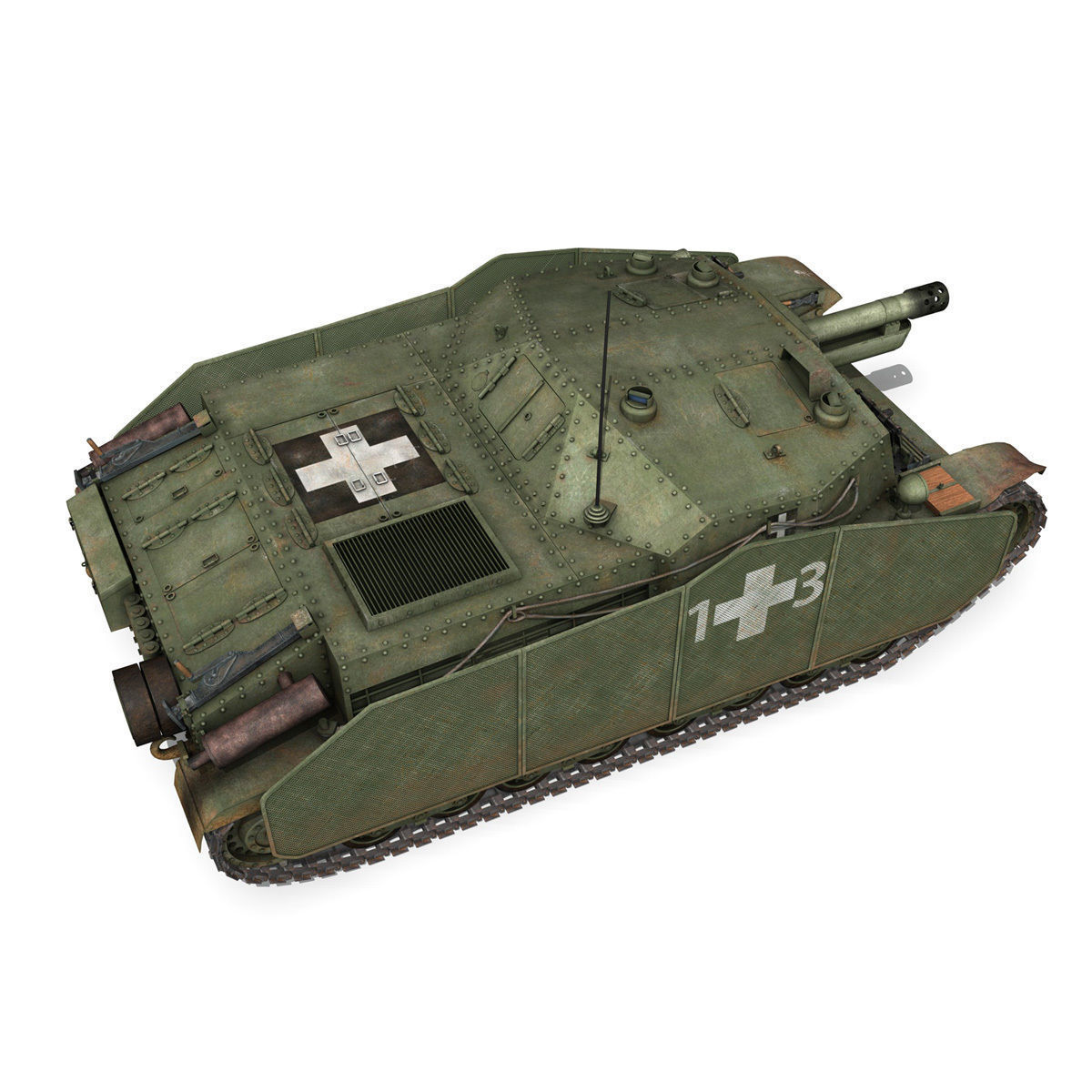 43M Zrinyi II - Hungarian Assault Gun - 1rd Battery 13 3D model_4
