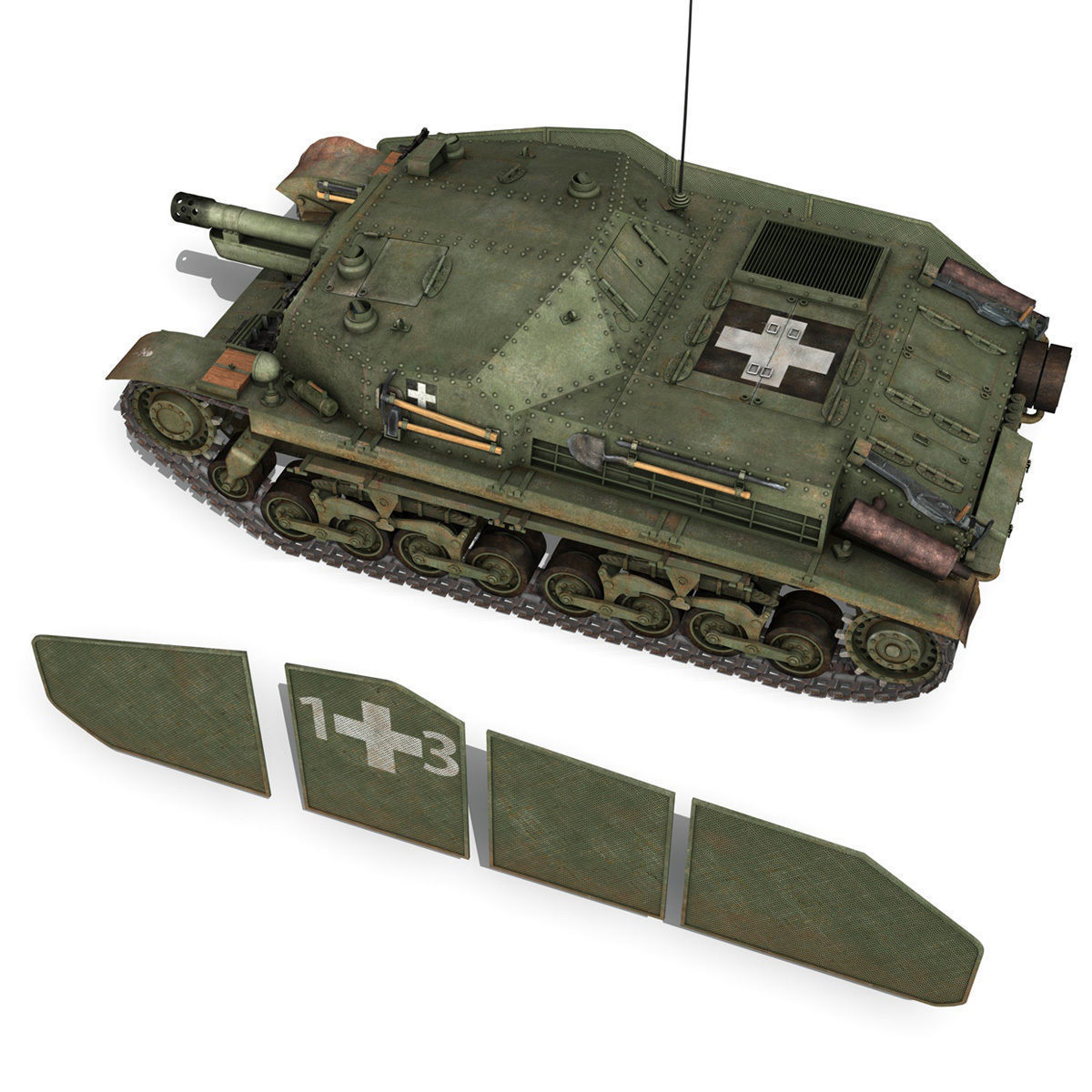 43M Zrinyi II - Hungarian Assault Gun - 1rd Battery 13 3D model_8