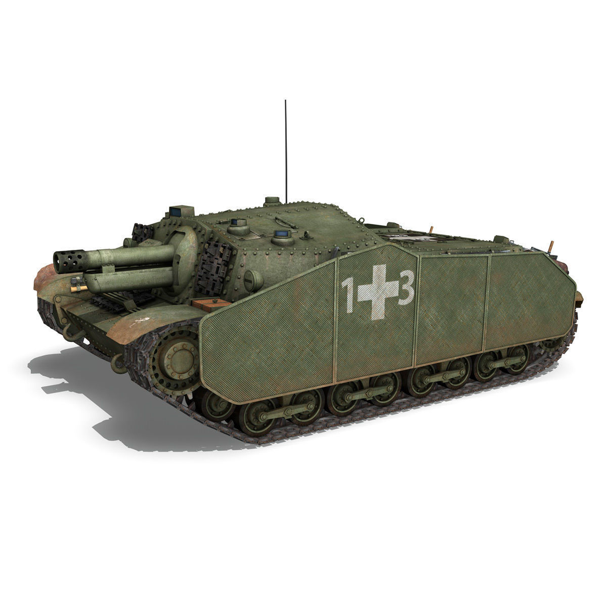 43M Zrinyi II - Hungarian Assault Gun - 1rd Battery 13 3D model_1