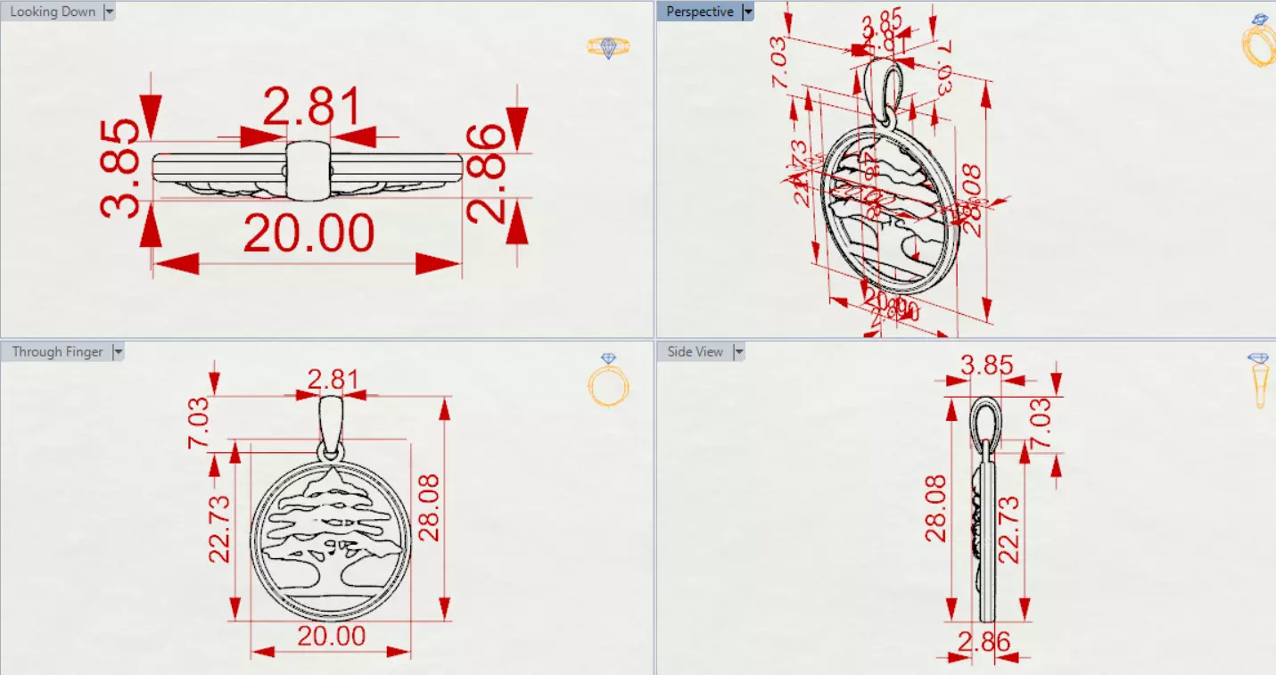 Circle Cedar Tree of Life STL 3DM 3D gold Pendant model gp0040 3D print model_18