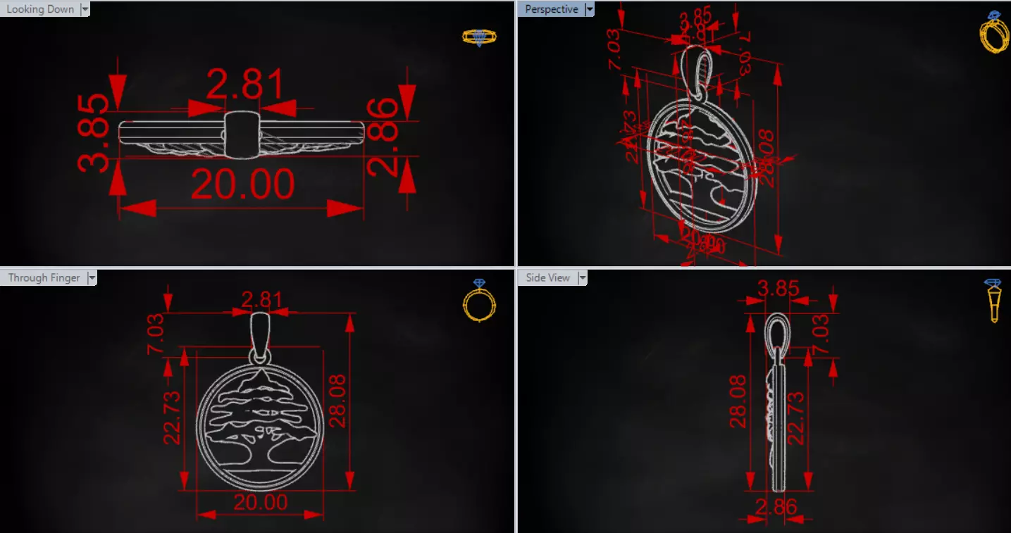 Circle Cedar Tree of Life STL 3DM 3D gold Pendant model gp0040 3D print model_17