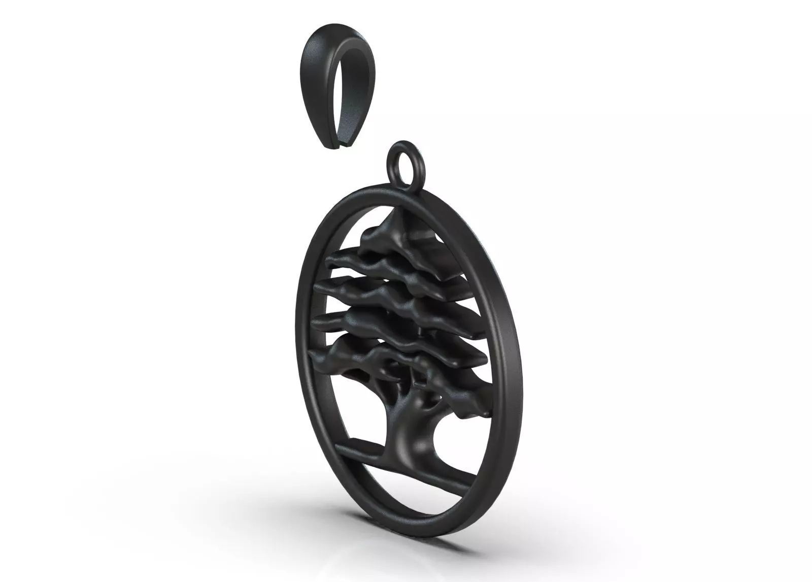 Circle Cedar Tree of Life STL 3DM 3D gold Pendant model gp0040 3D print model_13