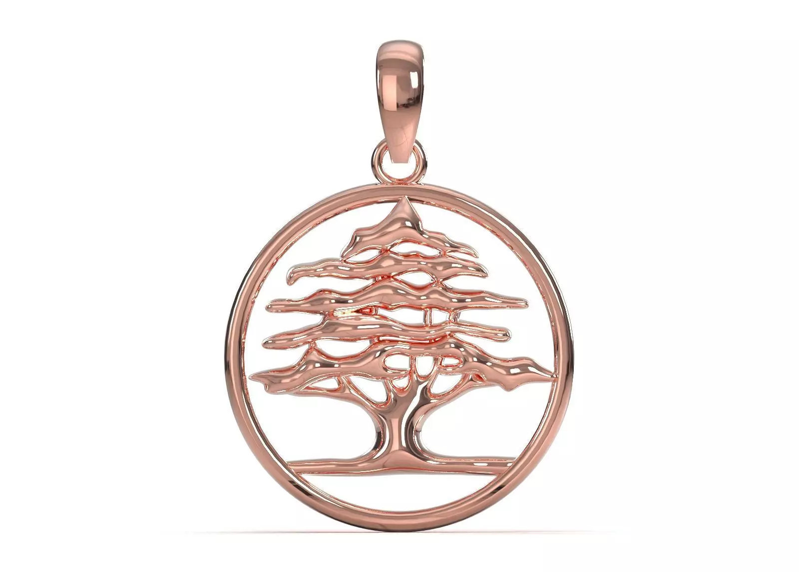 Circle Cedar Tree of Life STL 3DM 3D gold Pendant model gp0040 3D print model_11