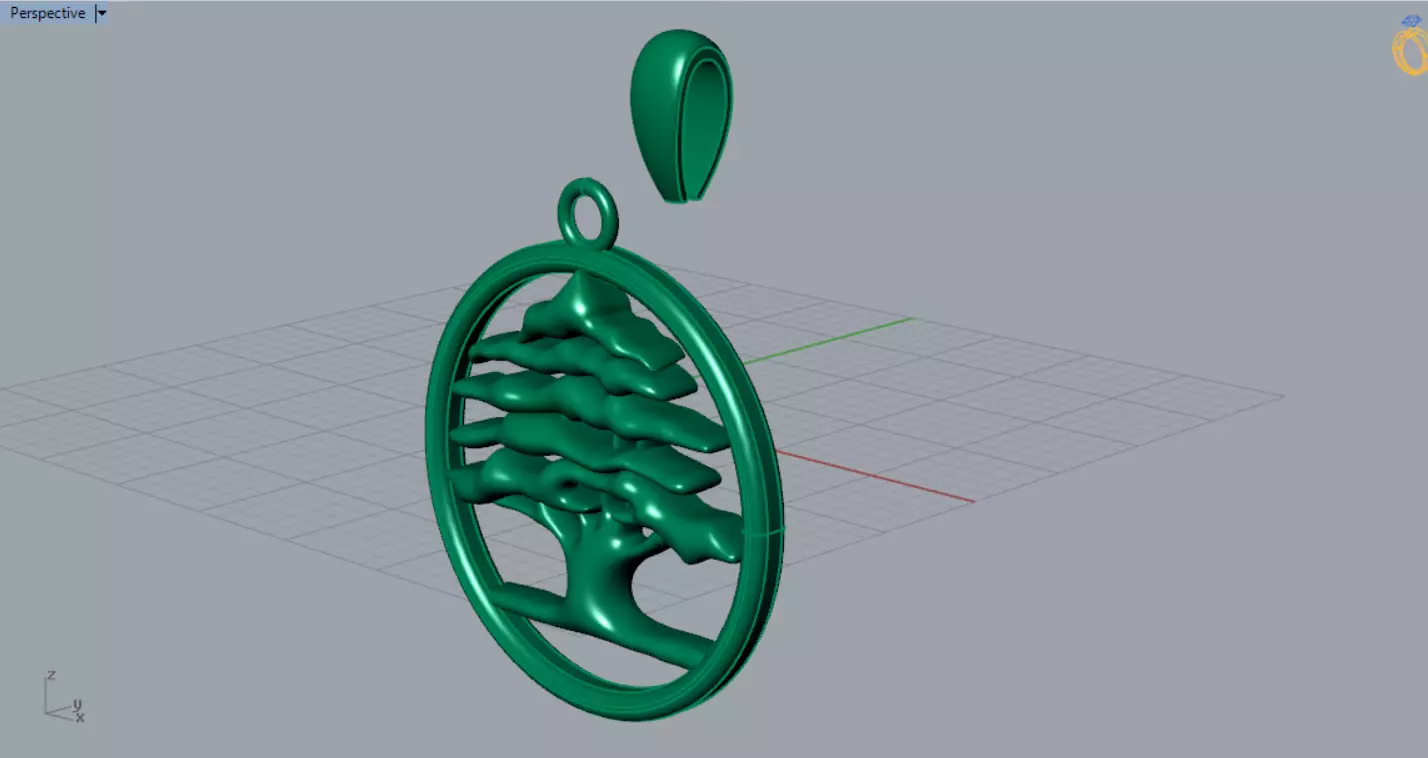 Circle Cedar Tree of Life STL 3DM 3D gold Pendant model gp0040 3D print model_6