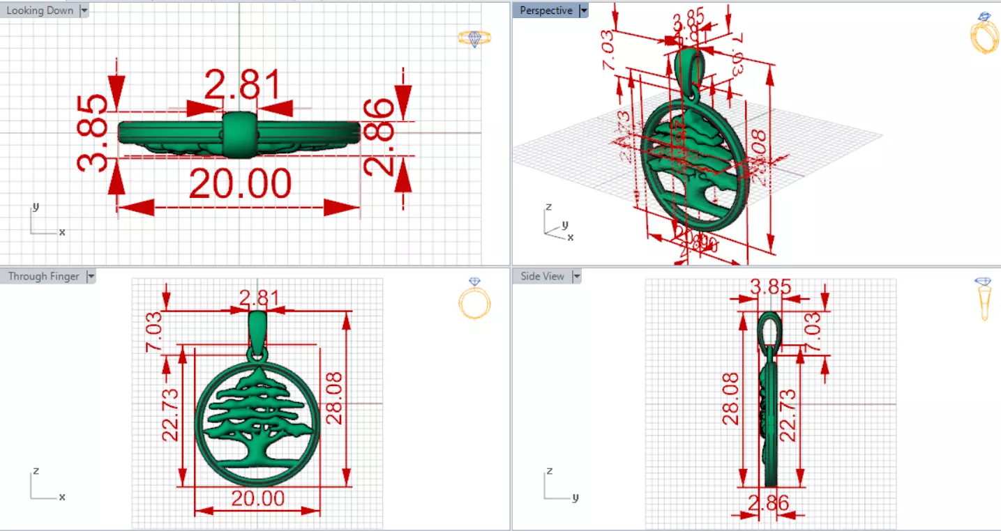 Circle Cedar Tree of Life STL 3DM 3D gold Pendant model gp0040 3D print model_16