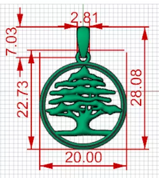 Circle Cedar Tree of Life STL 3DM 3D gold Pendant model gp0040 3D print model_20