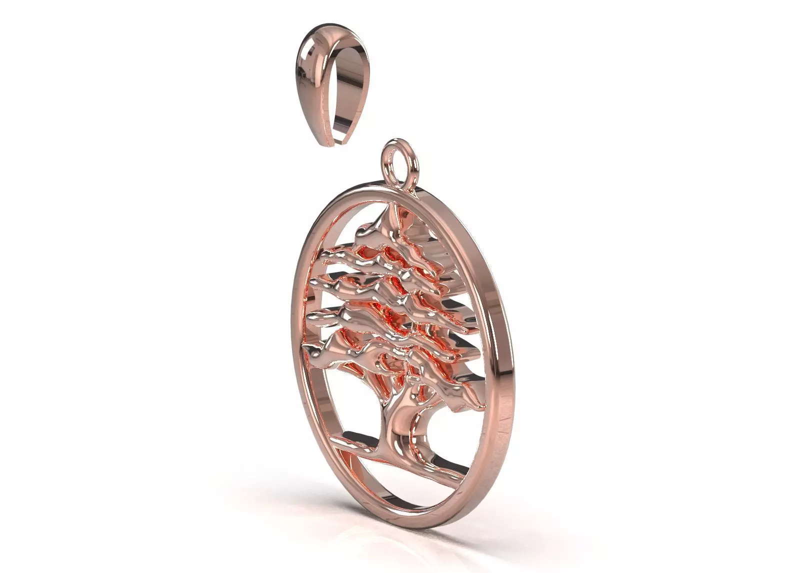 Circle Cedar Tree of Life STL 3DM 3D gold Pendant model gp0040 3D print model_12