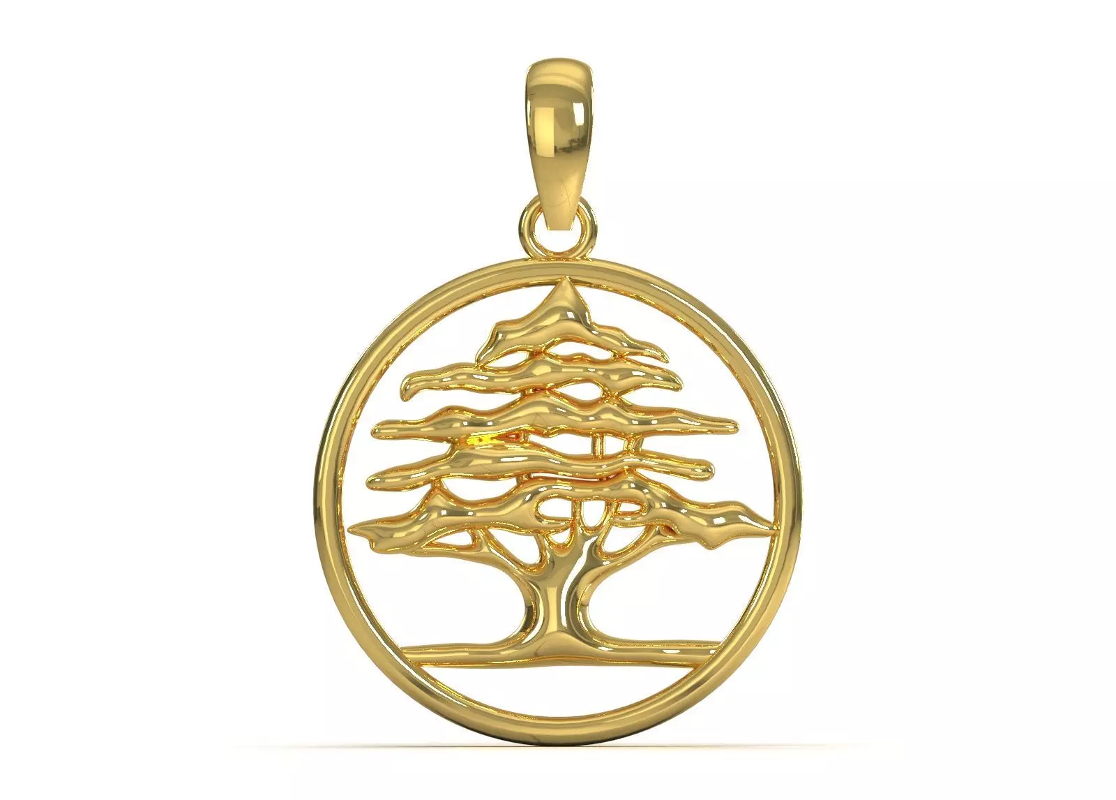 Circle Cedar Tree of Life STL 3DM 3D gold Pendant model gp0040 3D print model_1