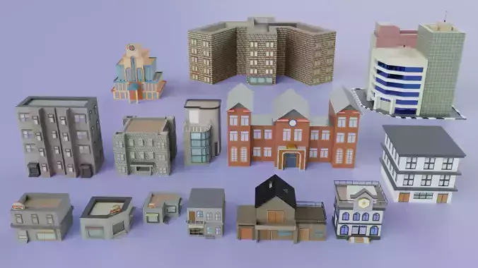 Modern City Pack - Urban Environment - Modular Buildings