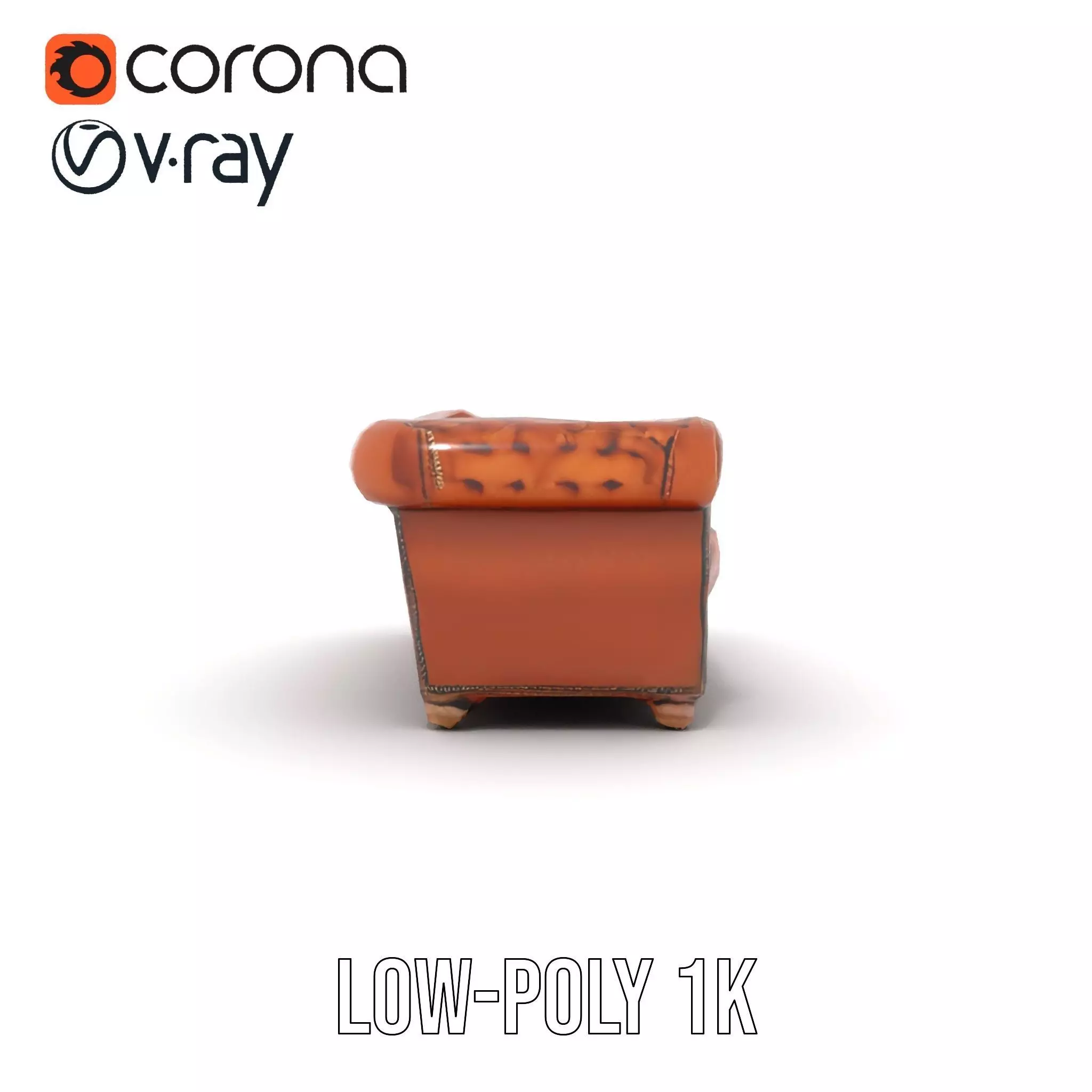 Classic Chesterfield Leather Sofa model pack Low-poly 3D model_20