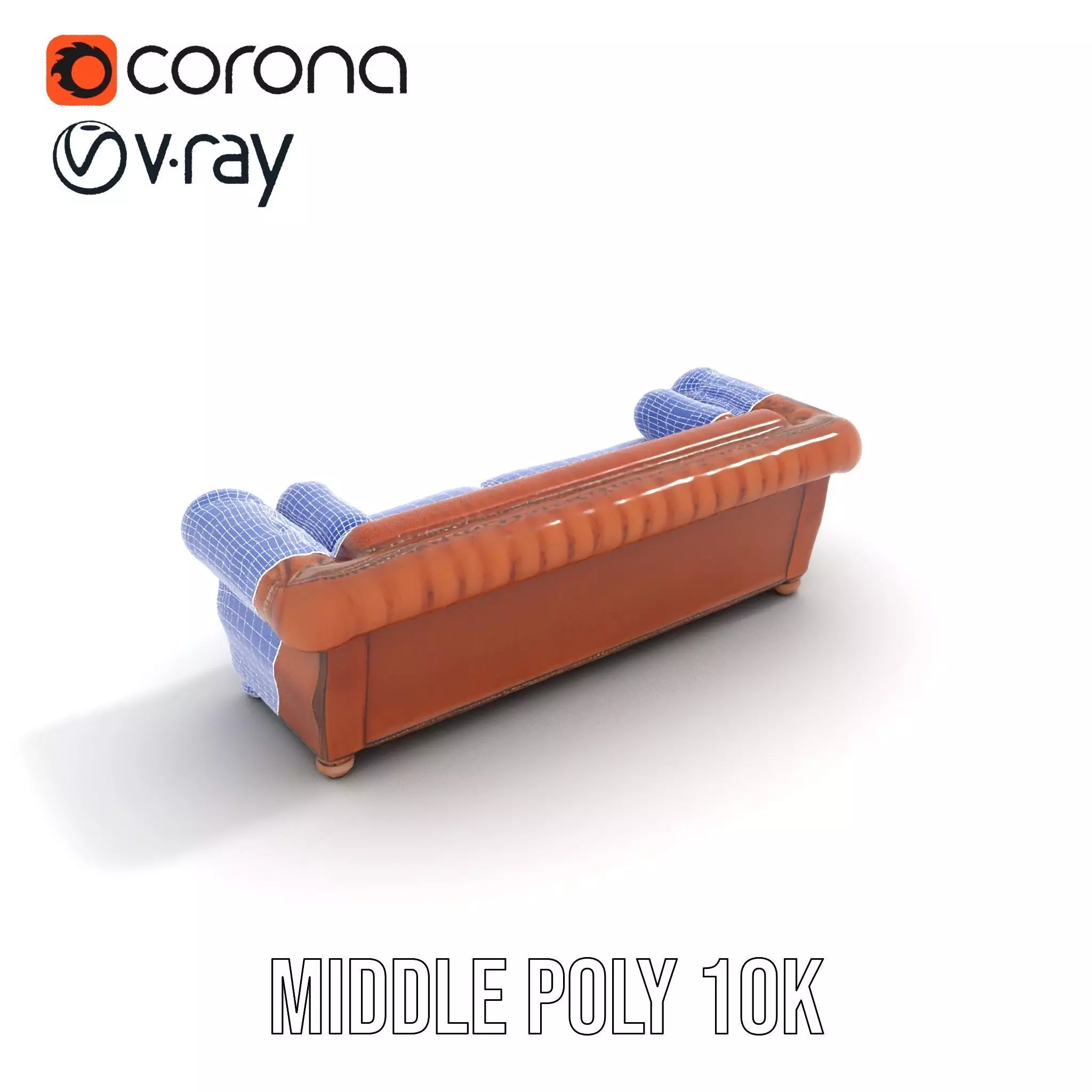 Classic Chesterfield Leather Sofa model pack Low-poly 3D model_22