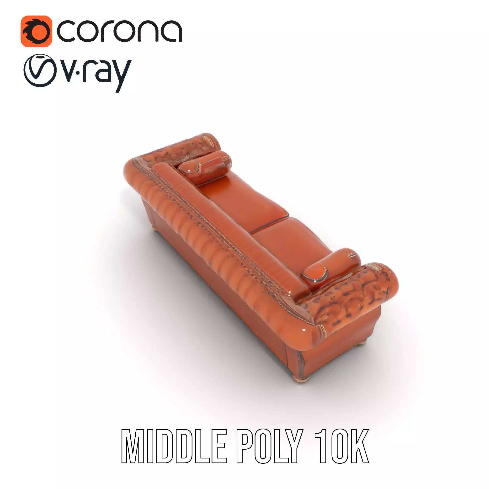 Classic Chesterfield Leather Sofa model pack Low-poly 3D model_7