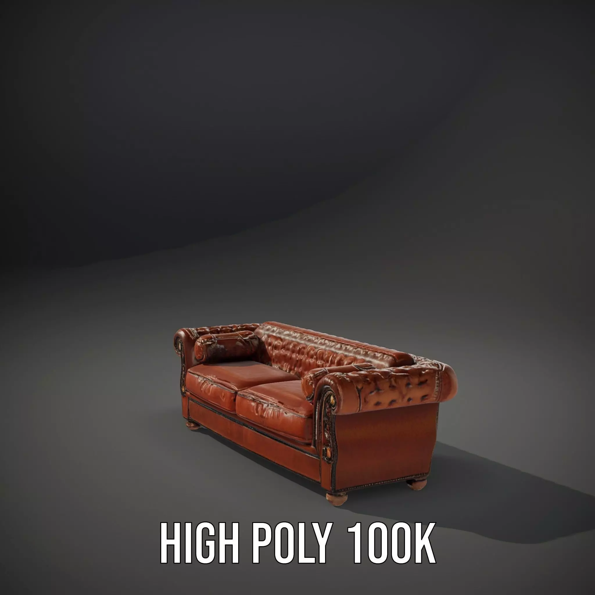 Classic Chesterfield Leather Sofa model pack Low-poly 3D model_9