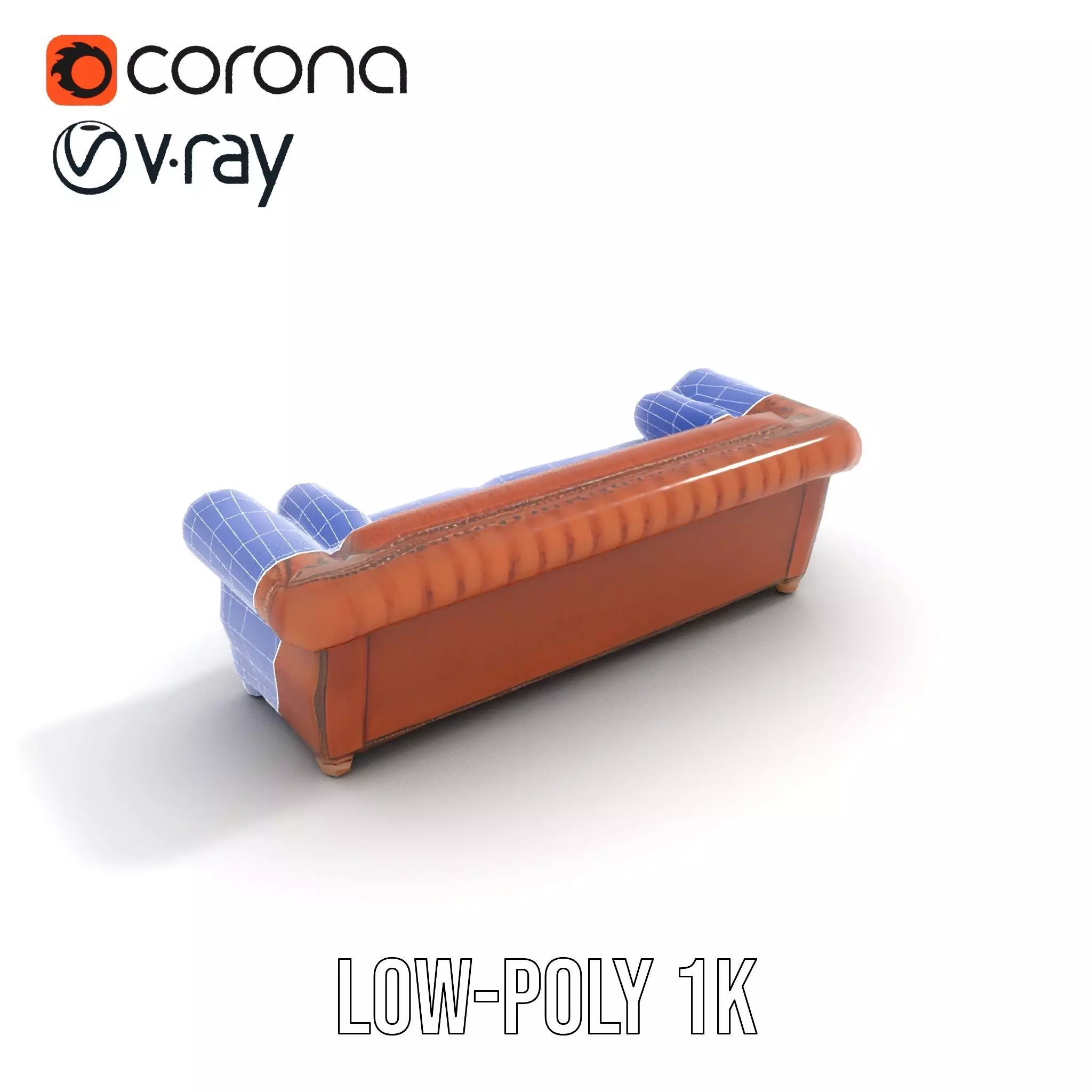 Classic Chesterfield Leather Sofa model pack Low-poly 3D model_18