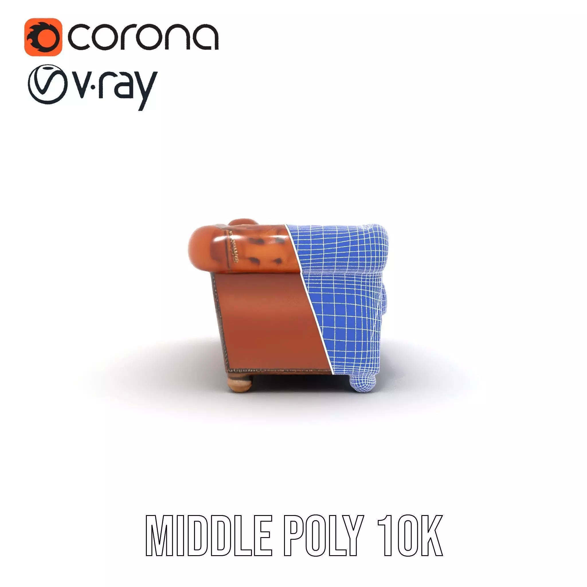 Classic Chesterfield Leather Sofa model pack Low-poly 3D model_19