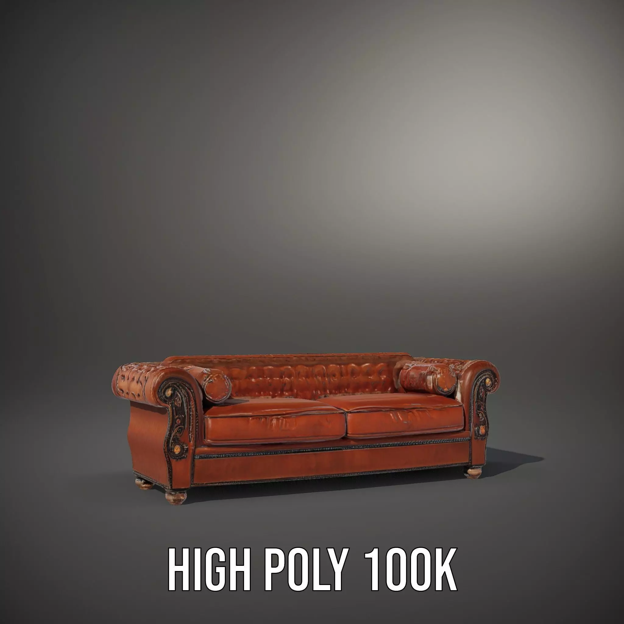 Classic Chesterfield Leather Sofa model pack Low-poly 3D model_11