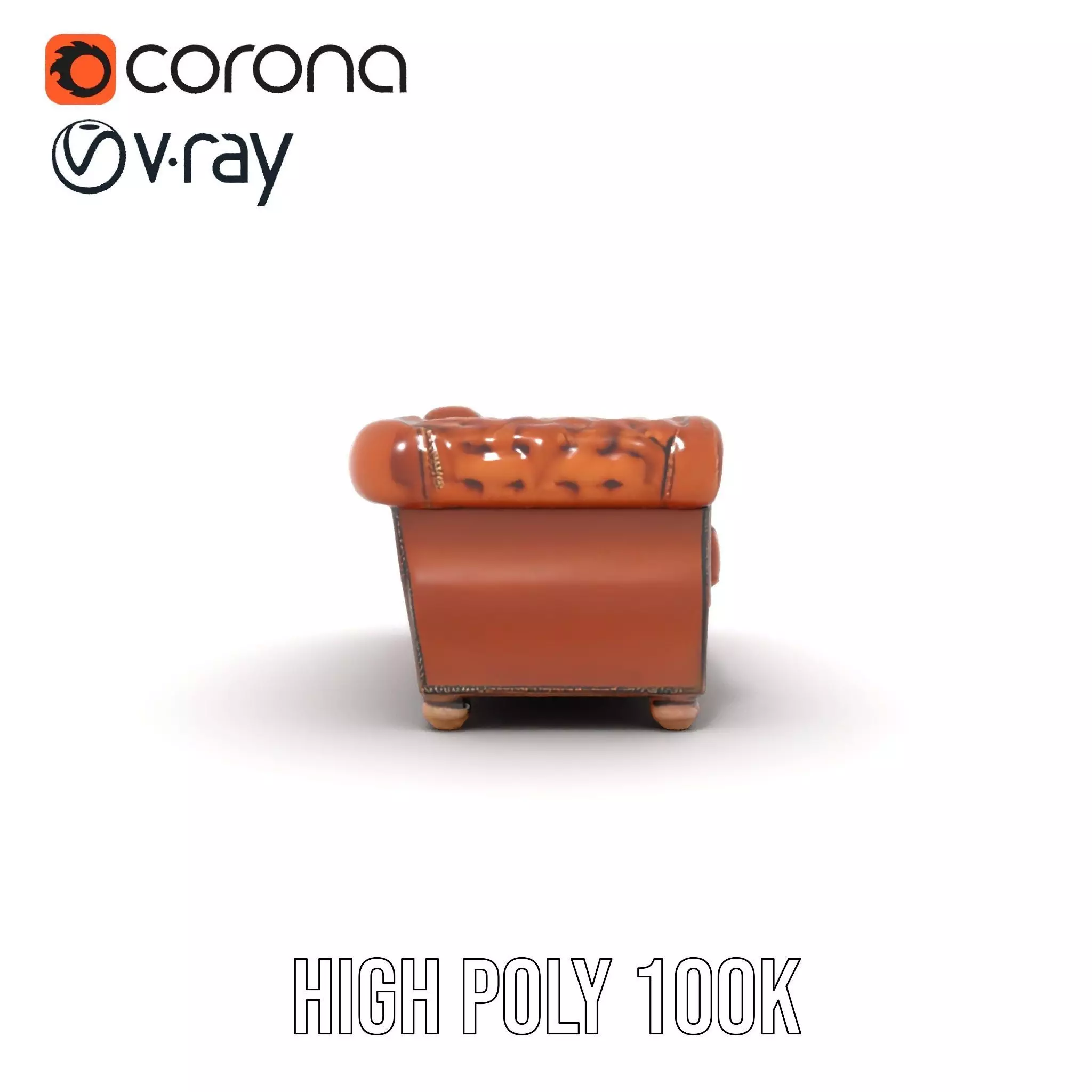 Classic Chesterfield Leather Sofa model pack Low-poly 3D model_21