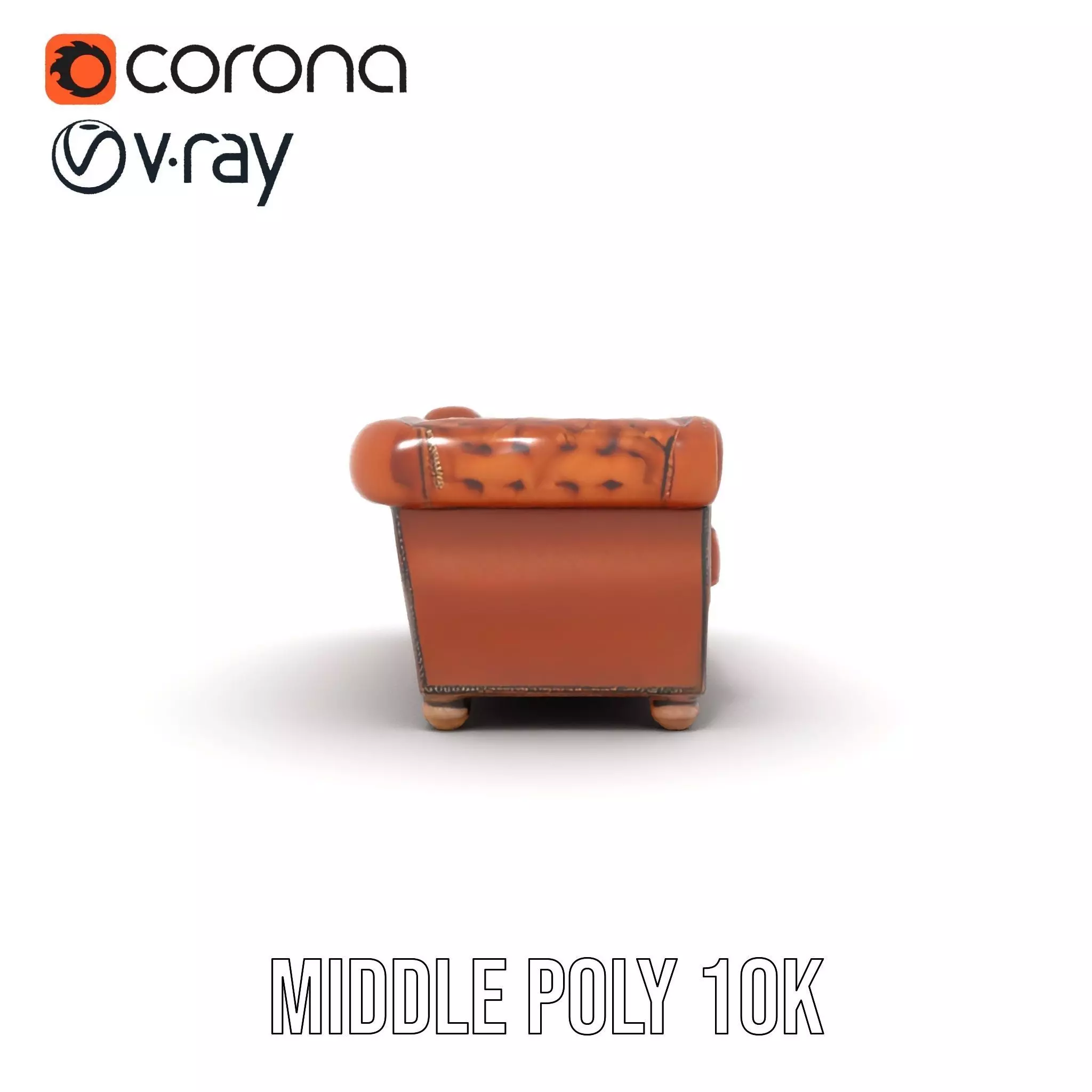 Classic Chesterfield Leather Sofa model pack Low-poly 3D model_14