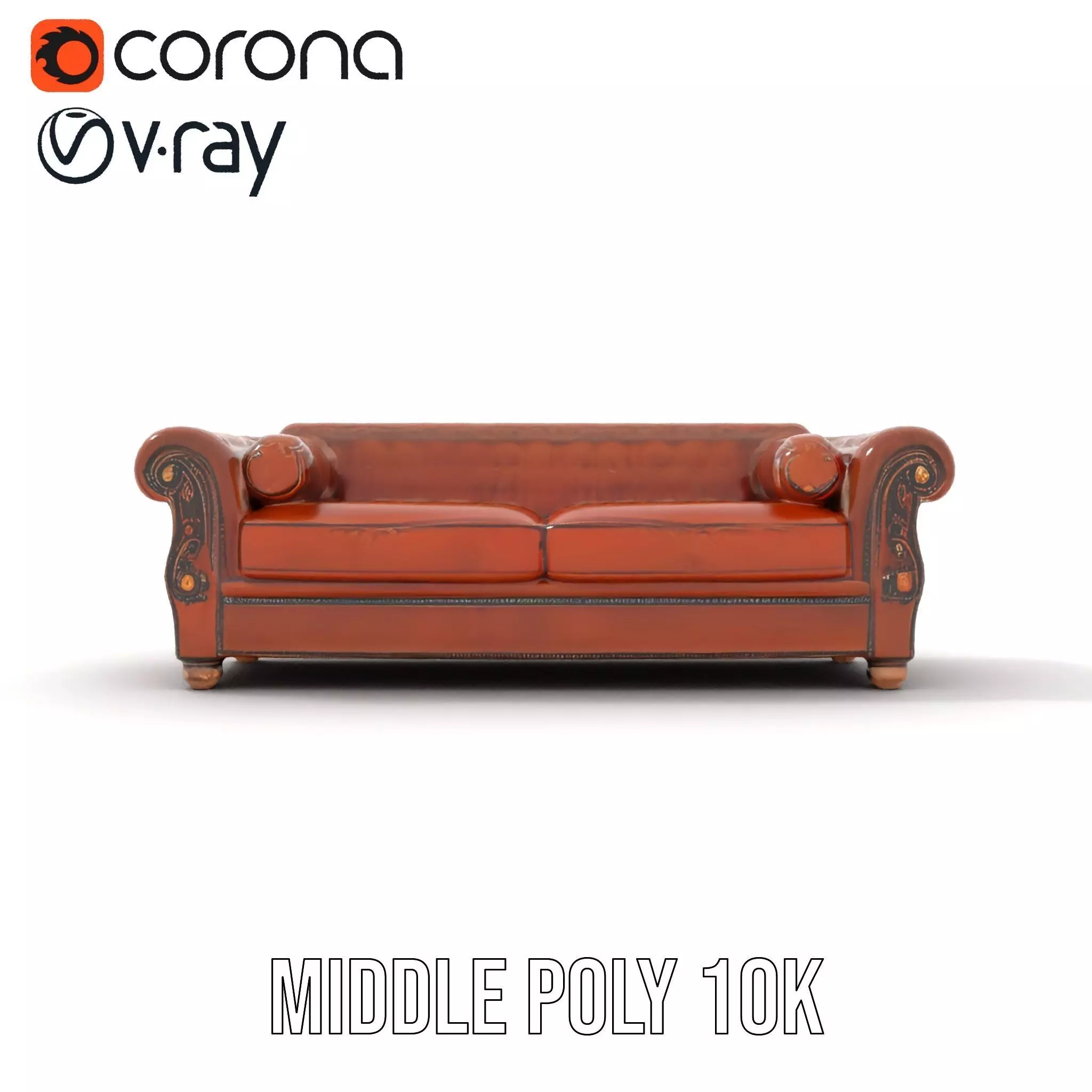 Classic Chesterfield Leather Sofa model pack Low-poly 3D model_17