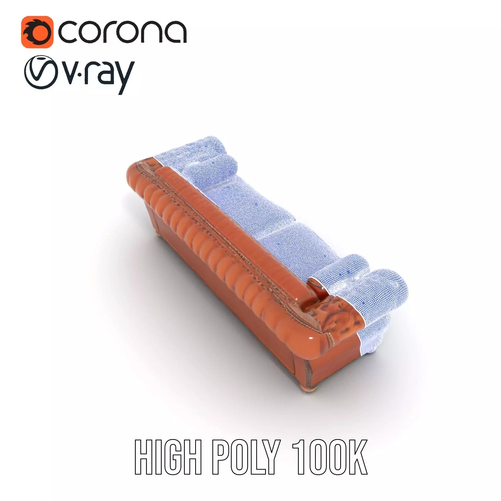 Classic Chesterfield Leather Sofa model pack Low-poly 3D model_35