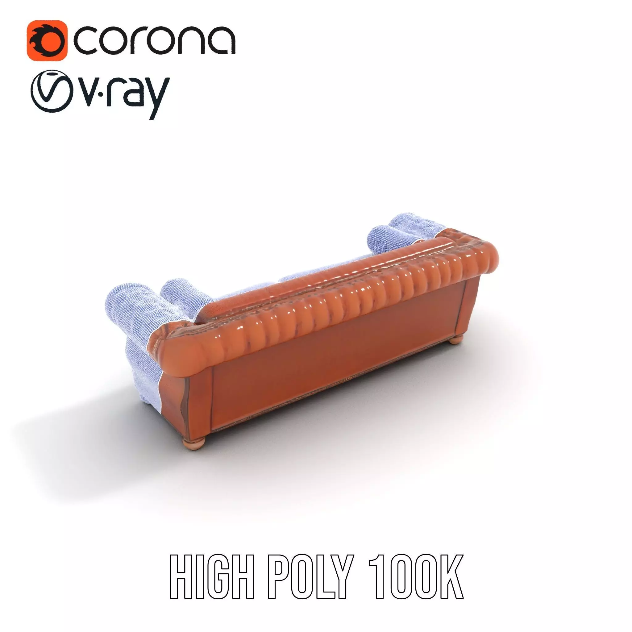 Classic Chesterfield Leather Sofa model pack Low-poly 3D model_33