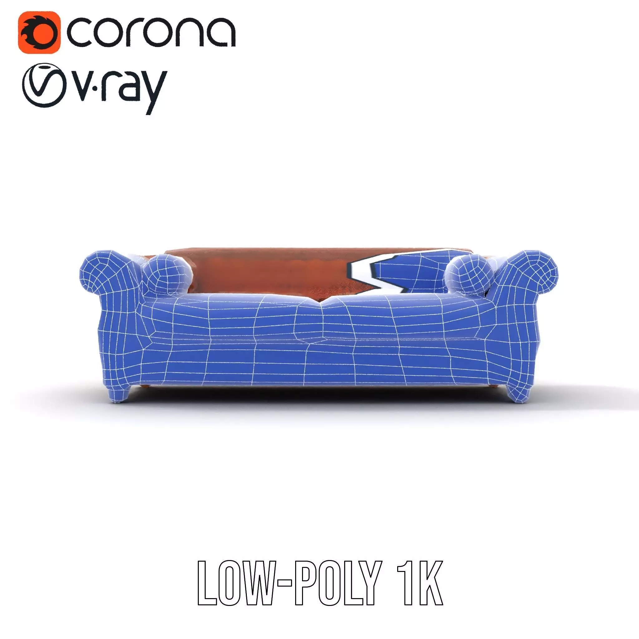 Classic Chesterfield Leather Sofa model pack Low-poly 3D model_15