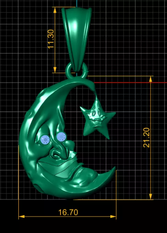 moon faces pendat 3d printable model 3D print model_3