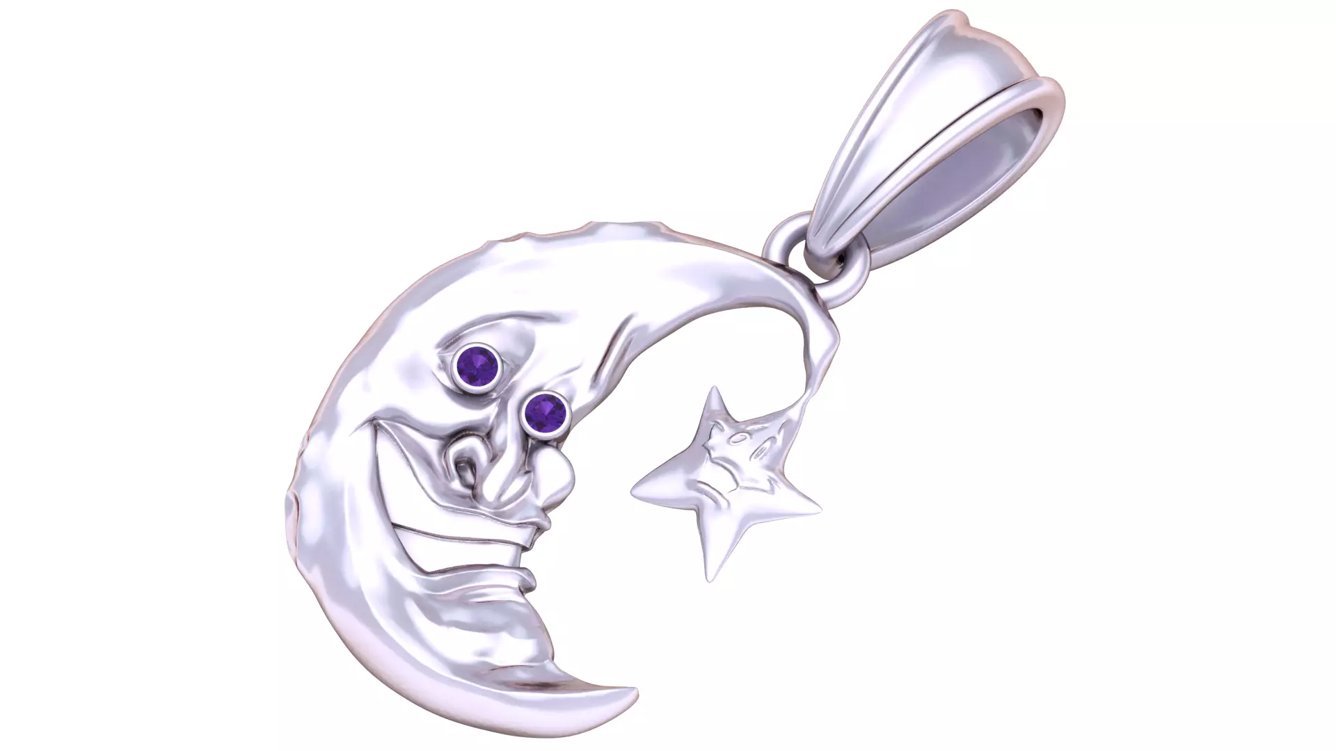 moon faces pendat 3d printable model 3D print model_2