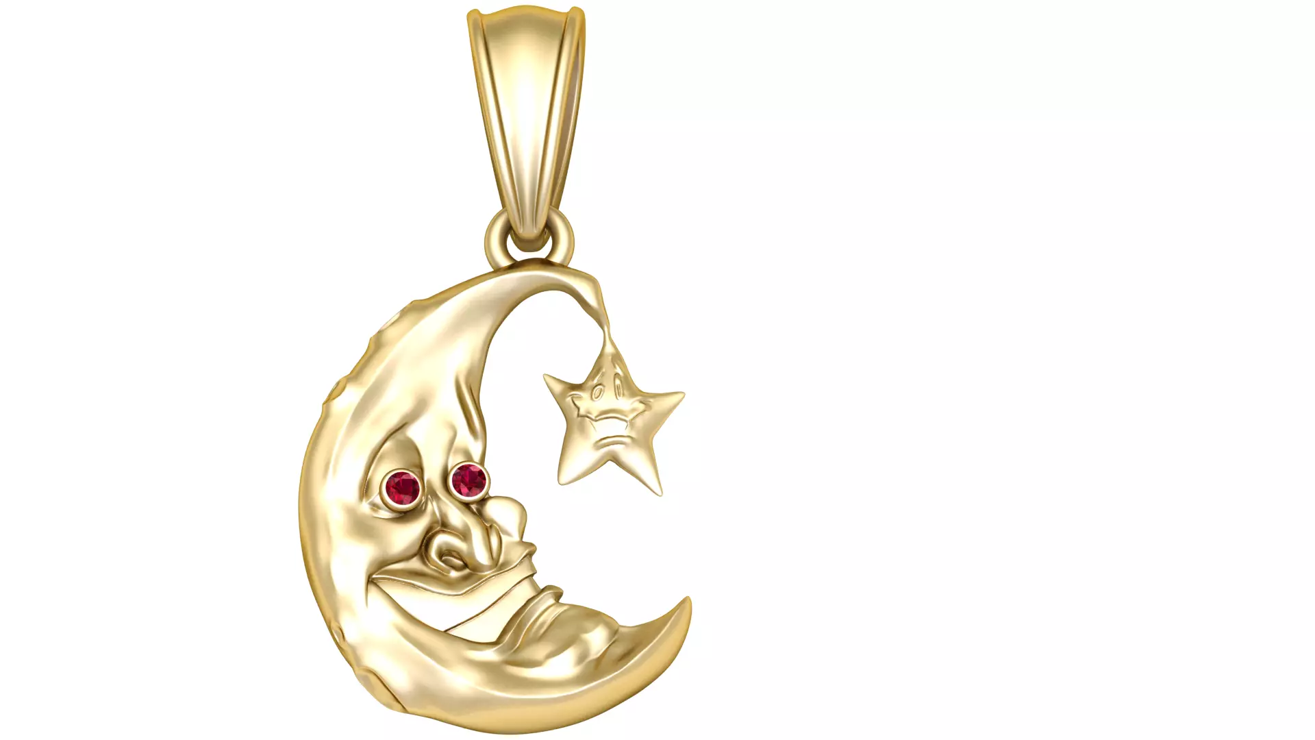 moon faces pendat 3d printable model 3D print model_1