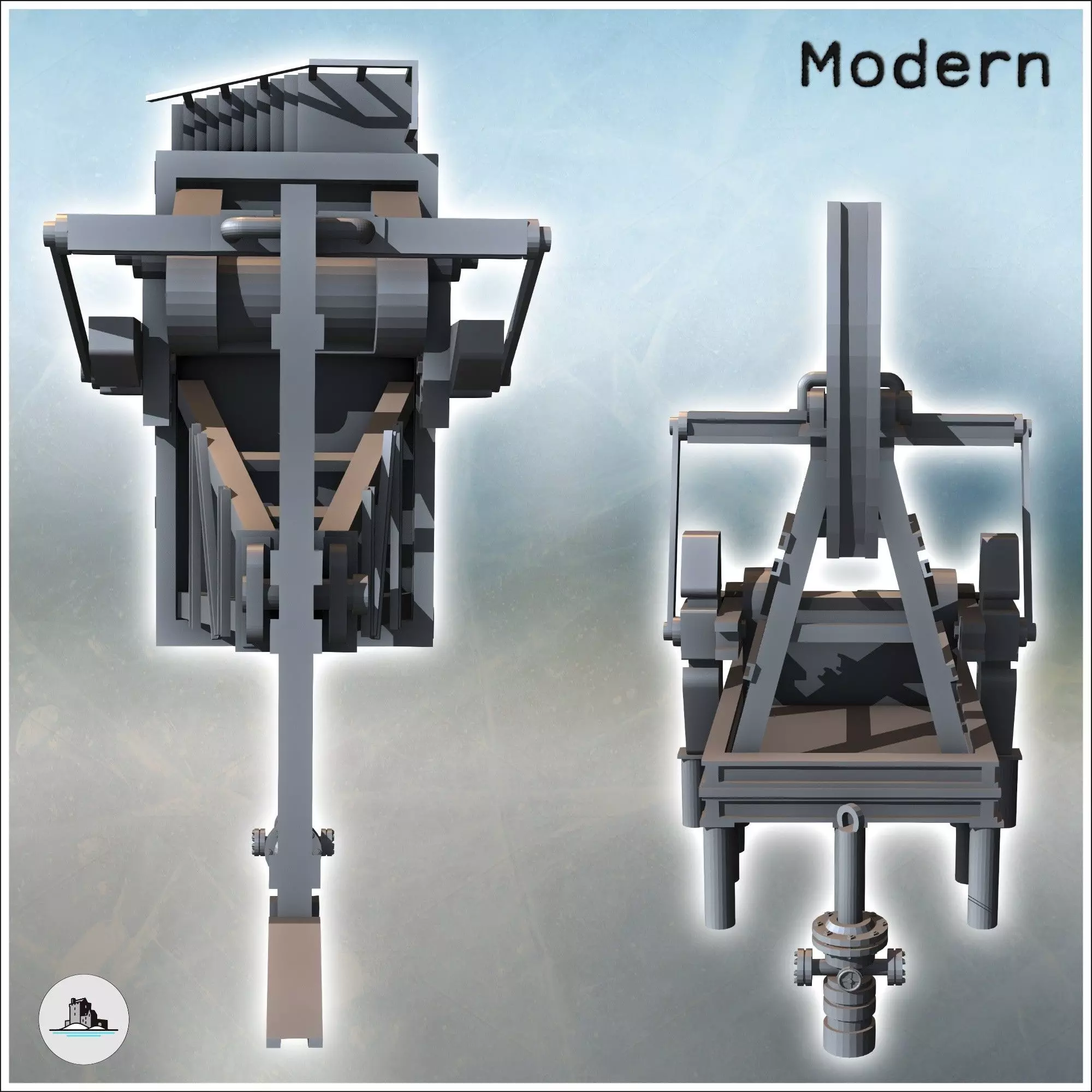 Oil Pumping Tlake with Well Inlet 13 - Modern WW2 WW1 World War 3D print model_4