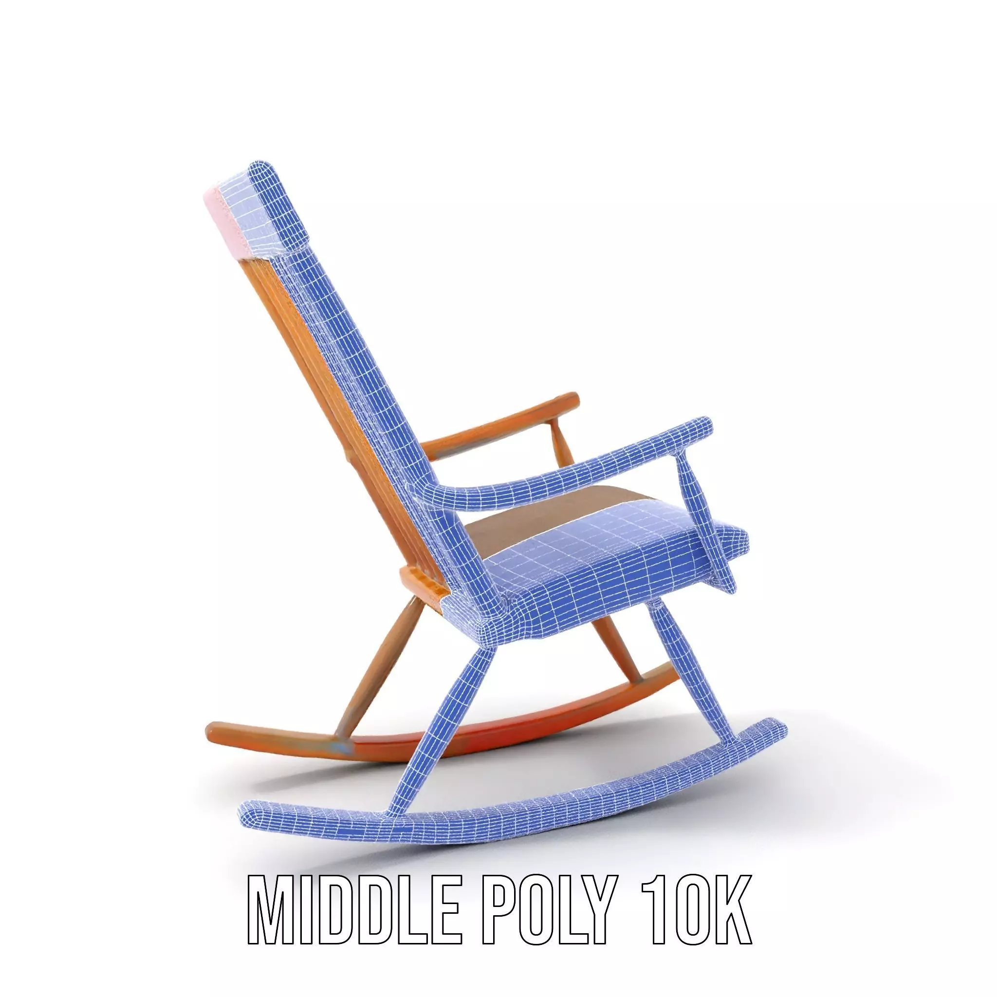 Classic Wooden Rocking Chair model pack Low-poly 3D model_20