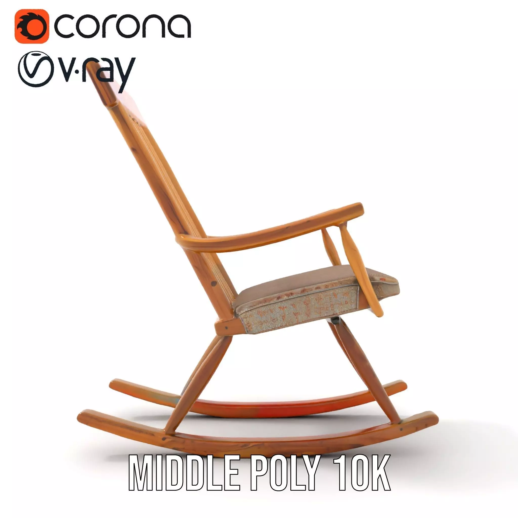 Classic Wooden Rocking Chair model pack Low-poly 3D model_22