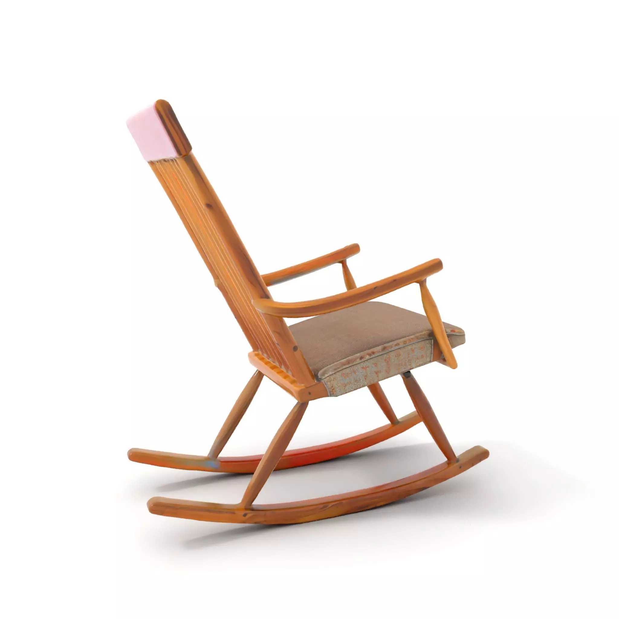 Classic Wooden Rocking Chair model pack Low-poly 3D model_7