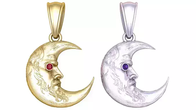  MOON PENDANT 3D PRINTABLE MODEL 