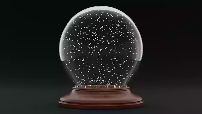 Snow Globe with Falling Snowflakes - Animated