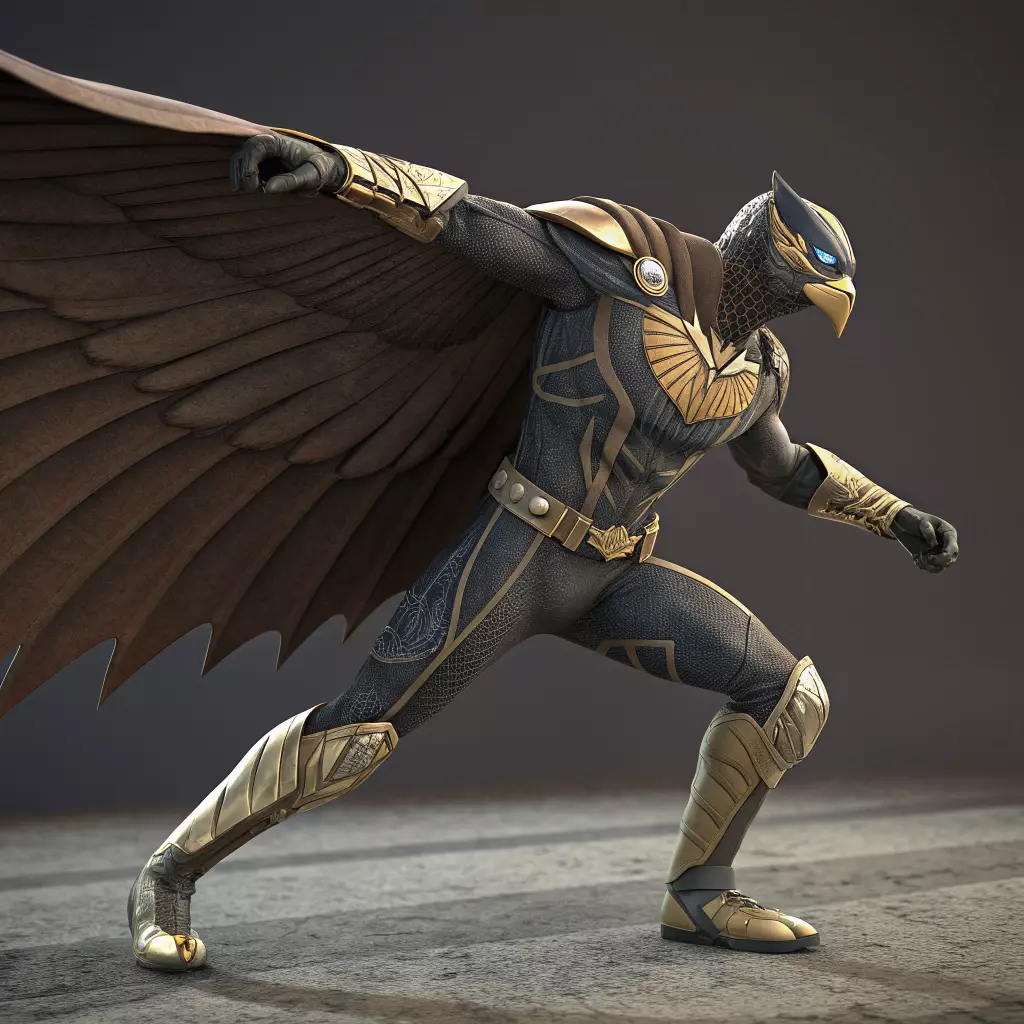 Animal-Inspired Superhero 3D Model Avian Hero Low-poly 3D model