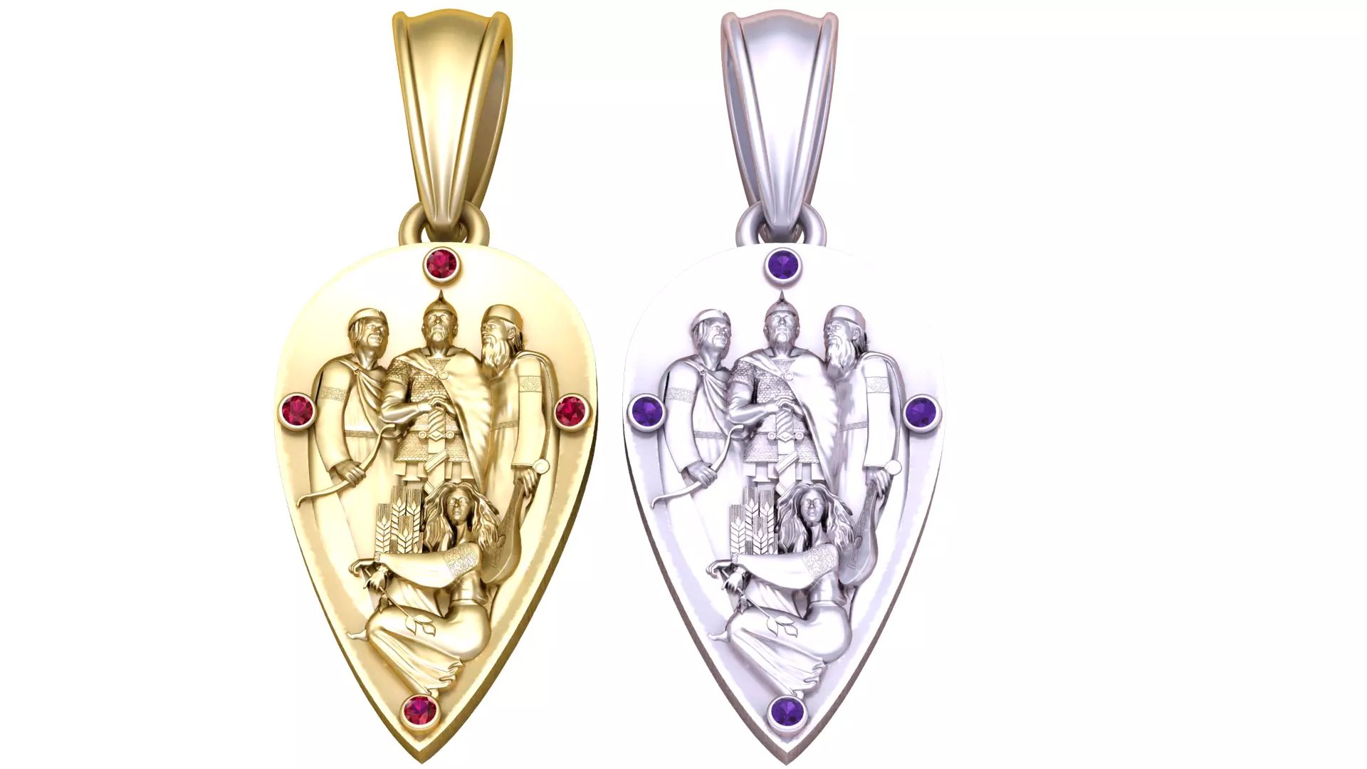 THREE MEN DESIGN PENDANT 3D PRINTABLE MODEL Free 3D print model