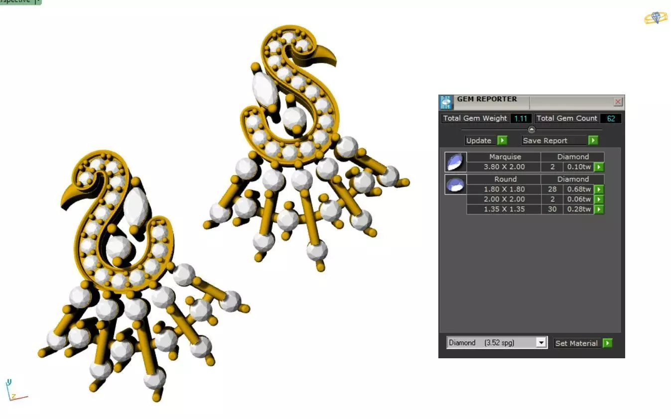 Stylized Diamond Mayura Tops 3D print model_6