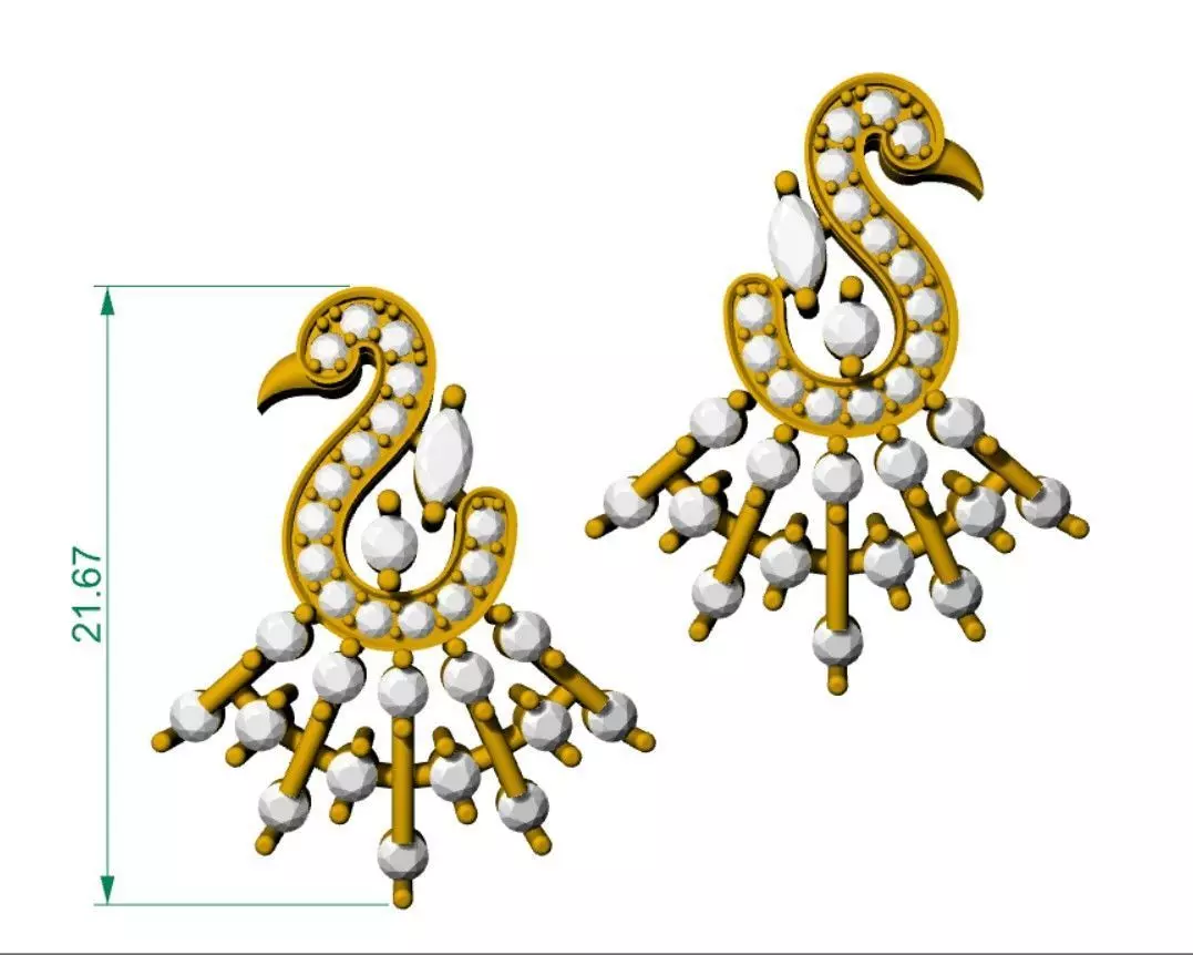 Stylized Diamond Mayura Tops 3D print model_4