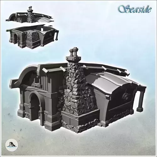 Medieval forge with stone fireplace and annex 1 - Pirate Jungle 