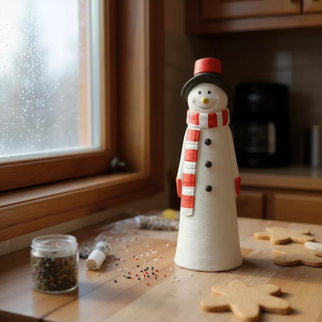 Snowman decorative christmas sculpture 3D print model_1